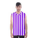Vertical Stripes - White and Violet Men s Basketball Tank Top