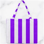 Vertical Stripes - White and Violet Mini Tote Bag