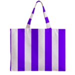 Vertical Stripes - White and Violet Zipper Mini Tote Bag