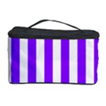 Vertical Stripes - White and Violet Cosmetic Storage Case