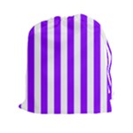 Vertical Stripes - White and Violet Drawstring Pouch (XXl)