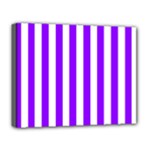 Vertical Stripes - White and Violet Deluxe Canvas 20  x 16  (Stretched)