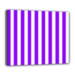 Vertical Stripes - White and Violet Deluxe Canvas 24  x 20  (Stretched)