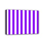 Vertical Stripes - White and Violet Mini Canvas 7  x 5  (Stretched)