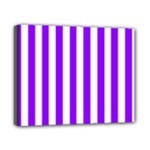 Vertical Stripes - White and Violet Canvas 10  x 8  (Stretched)
