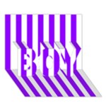 Vertical Stripes - White and Violet BOY 3D Greeting Card (7x5)