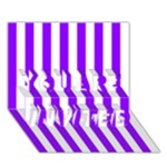 Vertical Stripes - White and Violet YOU ARE INVITED 3D Greeting Card (7x5)