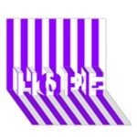 Vertical Stripes - White and Violet HOPE 3D Greeting Card (7x5)