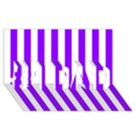 Vertical Stripes - White and Violet #1 DAD 3D Greeting Card (8x4)
