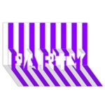 Vertical Stripes - White and Violet PARTY 3D Greeting Card (8x4)