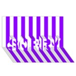 Vertical Stripes - White and Violet SORRY 3D Greeting Card (8x4)