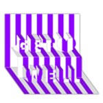 Vertical Stripes - White and Violet Get Well 3D Greeting Card (7x5)
