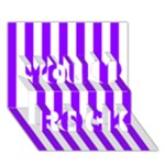 Vertical Stripes - White and Violet You Rock 3D Greeting Card (7x5)