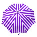 Vertical Stripes - White and Violet Folding Umbrella