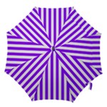 Vertical Stripes - White and Violet Hook Handle Umbrella (Medium)