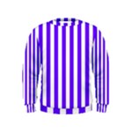 Vertical Stripes - White and Indigo Violet Kid s Sweatshirt