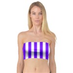 Vertical Stripes - White and Indigo Violet Bandeau Top