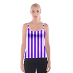 Vertical Stripes - White and Indigo Violet Spaghetti Strap Top
