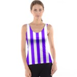 Vertical Stripes - White and Indigo Violet Tank Top