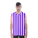 Vertical Stripes - White and Indigo Violet Men s Basketball Tank Top