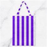 Vertical Stripes - White and Indigo Violet Classic Tote Bag
