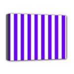 Vertical Stripes - White and Indigo Violet Deluxe Canvas 16  x 12  (Stretched)