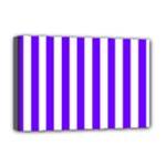 Vertical Stripes - White and Indigo Violet Deluxe Canvas 18  x 12  (Stretched)