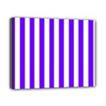 Vertical Stripes - White and Indigo Violet Canvas 10  x 8  (Stretched)
