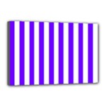 Vertical Stripes - White and Indigo Violet Canvas 18  x 12  (Stretched)