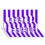 Vertical Stripes - White and Indigo Violet Best Friends 3D Greeting Card (8x4)