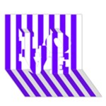 Vertical Stripes - White and Indigo Violet LOVE 3D Greeting Card (7x5)