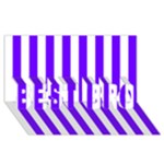 Vertical Stripes - White and Indigo Violet BEST BRO 3D Greeting Card (8x4)