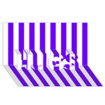 Vertical Stripes - White and Indigo Violet HUGS 3D Greeting Card (8x4)