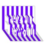 Vertical Stripes - White and Indigo Violet THANK YOU 3D Greeting Card (7x5)