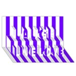 Vertical Stripes - White and Indigo Violet Laugh Live Love 3D Greeting Card (8x4)