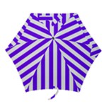 Vertical Stripes - White and Indigo Violet Mini Umbrella