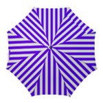 Vertical Stripes - White and Indigo Violet Golf Umbrella