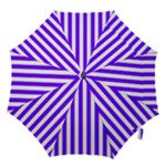 Vertical Stripes - White and Indigo Violet Hook Handle Umbrella (Small)