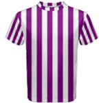 Vertical Stripes - White and Purple Violet Men s Cotton Tee