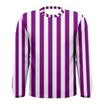 Vertical Stripes - White and Purple Violet Men s Long Sleeve T-shirt