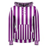 Vertical Stripes - White and Purple Violet Women s Pullover Hoodie