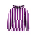 Vertical Stripes - White and Purple Violet Kid s Pullover Hoodie