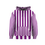 Vertical Stripes - White and Purple Violet Kid s Zipper Hoodie