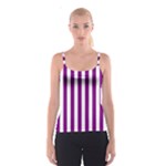 Vertical Stripes - White and Purple Violet Spaghetti Strap Top