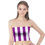 Vertical Stripes - White and Purple Violet Tube Top