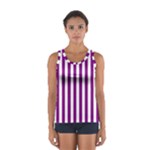 Vertical Stripes - White and Purple Violet Women s Sport Tank Top