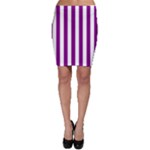 Vertical Stripes - White and Purple Violet Bodycon Skirt