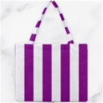Vertical Stripes - White and Purple Violet Mini Tote Bag
