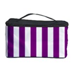 Vertical Stripes - White and Purple Violet Cosmetic Storage Case