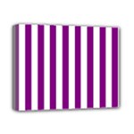 Vertical Stripes - White and Purple Violet Deluxe Canvas 14  x 11  (Stretched)